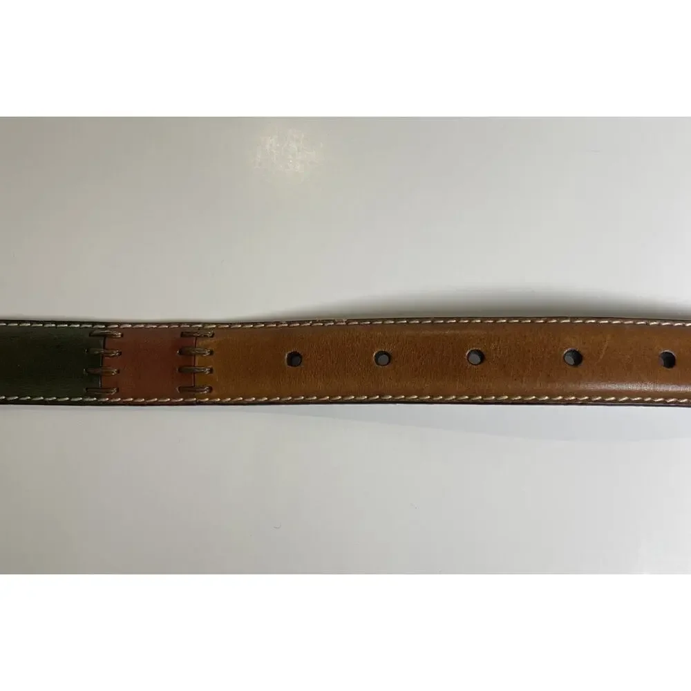 Fossil Patchwork Leather Belt Women’s Sz L Multi Color Narrow